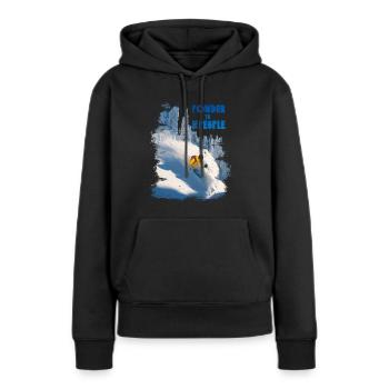 Powder to the people - power edition - Women’s Premium Organic Hoodie - black - Front - Julia (174cm)