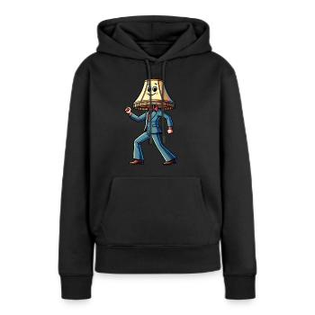 Lampe du samedi soir - Sweat à capuche Premium bio Femme - noir - Devant - Julia (174cm)