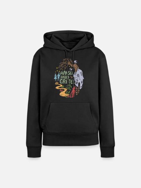 Hänsel und Gretel Hexenhaus Vintage - Frauen Premium Bio Hoodie - Schwarz