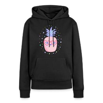 Lunettes en forme de cœur à l’ananas rose Kawaii - Sweat à capuche Premium bio Femme - noir - Devant - Julia (174cm)