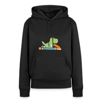 Gokart Trex - Sweat à capuche Premium bio Femme - noir - Devant - Julia (174cm)