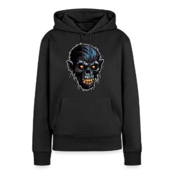 Zombie Affe Halloween Tier Bestie Lebewesen - Frauen Premium Bio Hoodie - Schwarz - Vorne - Julia (174cm)