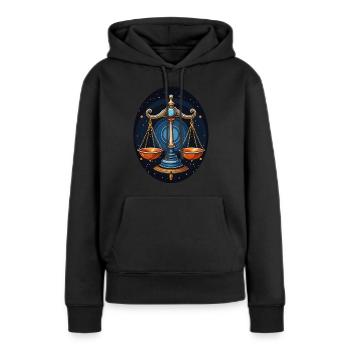 Sternzeichen Waage - Frauen Premium Bio Hoodie - Schwarz - Vorne - Julia (174cm)