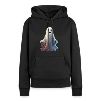 Ein niedliches Gespenst passend zu Halloween - Frauen Premium Bio Hoodie - Schwarz - Vorne - Julia (174cm)