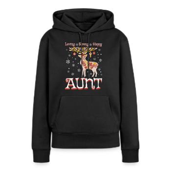 Renne De Noël Tata Femme Tante - Sweat à capuche Premium bio Femme - noir - Devant - Julia (174cm)