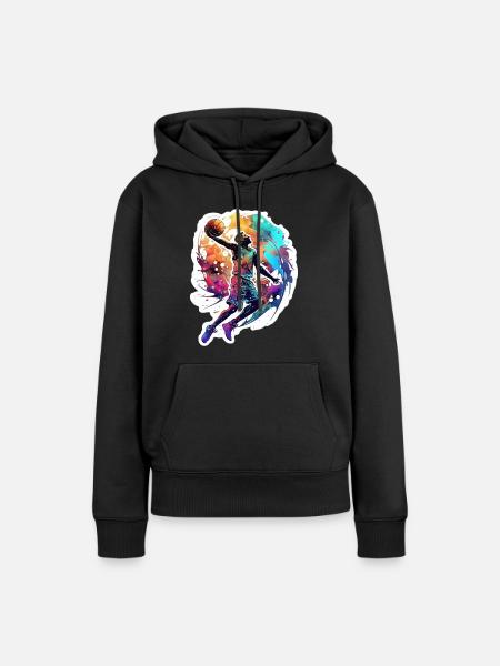 Basketballspieler - Frauen Premium Bio Hoodie - Schwarz