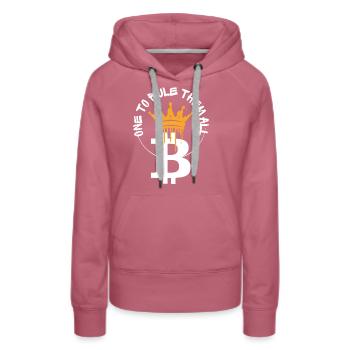 Bicoin | Un seul pour les gouverner tous | Couronne - Sweat à capuche Premium bio Femme - mauve - Devant - Isabella (175cm)