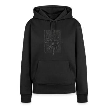 Conception des clés du secret - Sweat à capuche Premium bio Femme - noir - Devant - Julia (174cm)