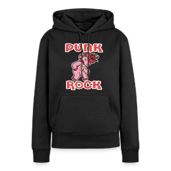 Punkrock Musik Punker Punkrock Irokesenschnitt - Frauen Premium Bio Hoodie - Schwarz - Vorne - Julia (174cm)