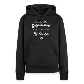 Je suis une infirmière avec option râleuse - Sweat à capuche Premium bio Femme - noir - Devant - Julia (174cm)