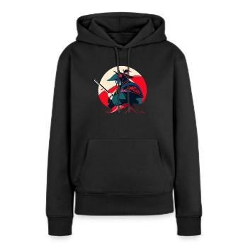 Samurai - Frauen Premium Bio Hoodie - Schwarz - Vorne - Julia (174cm)
