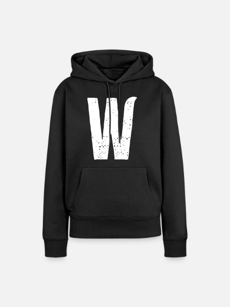 W-Buchstabe - Frauen Premium Bio Hoodie - Schwarz