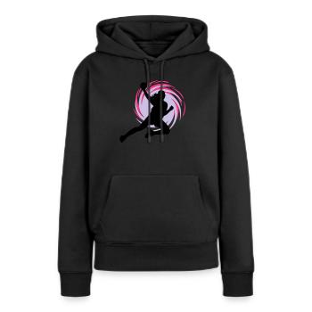 Wirbel Handballerin - Frauen Premium Bio Hoodie - Schwarz - Vorne - Julia (174cm)