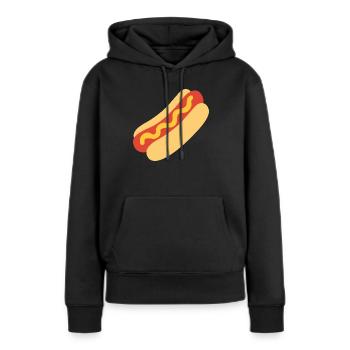 HOT-DOG - Sweat à capuche Premium bio Femme - noir - Devant - Julia (174cm)