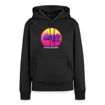 The new retro Wave by schorlikiel - Sweat à capuche Premium bio Femme - noir - Devant - Julia (174cm)