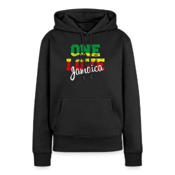 One Love Jamaica Palms blanc - Sweat à capuche Premium bio Femme - noir - Devant - Julia (174cm)