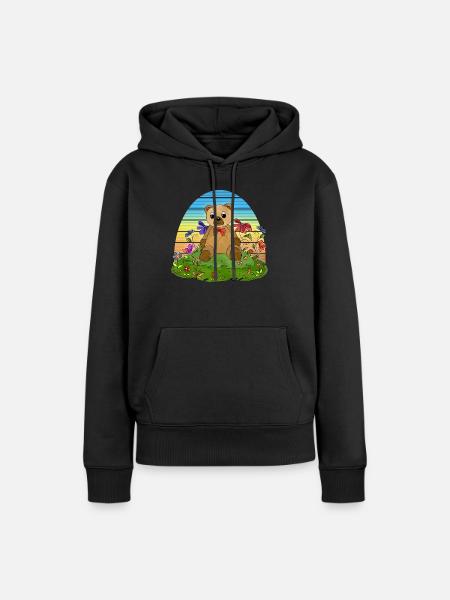 Teddybär - Frauen Premium Bio Hoodie - Schwarz