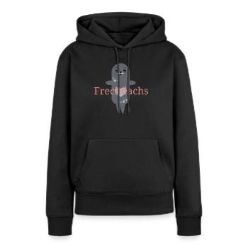 süße Babyrobbe Frechdachs - Frauen Premium Bio Hoodie - Schwarz - Vorne - Julia (174cm)