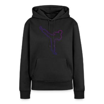 Boxe féminine Kickboxing Kickboxing Kickboxing - Sweat à capuche Premium bio Femme - noir - Devant - Julia (174cm)