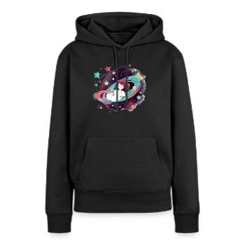 Mary dans l espace - Sweat à capuche Premium bio Femme - noir - Devant - Julia (174cm)