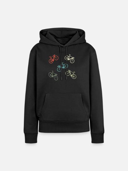 Cadeau vélo Course Cycliste Rétro - Sweat à capuche Premium bio Femme - noir