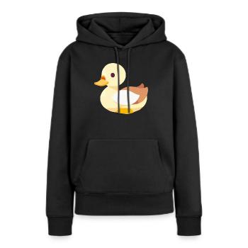 Bébé canard à bec en jaune - Sweat à capuche Premium bio Femme - noir - Devant - Julia (174cm)