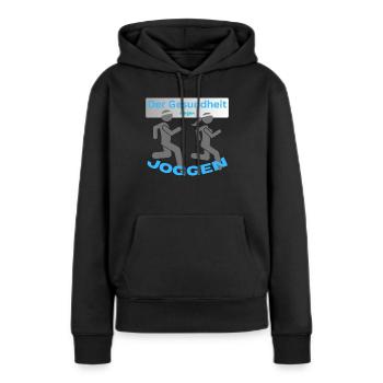 Faire du jogging - Sweat à capuche Premium bio Femme - noir - Devant - Julia (174cm)