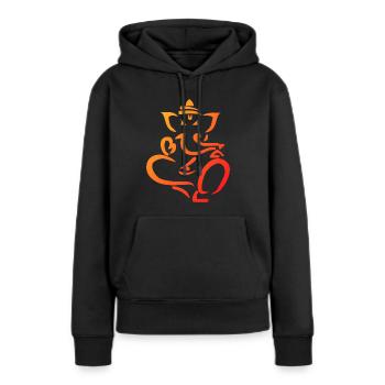 Ganesha - Frauen Premium Bio Hoodie - Schwarz - Vorne - Julia (174cm)