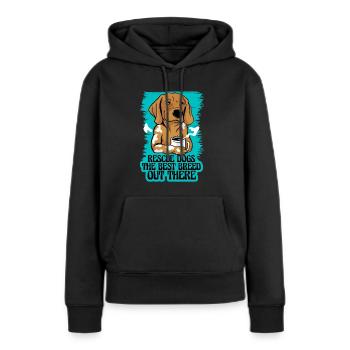 Adoption von Rettungshunden im Tierheim - Frauen Premium Bio Hoodie - Schwarz - Vorne - Julia (174cm)
