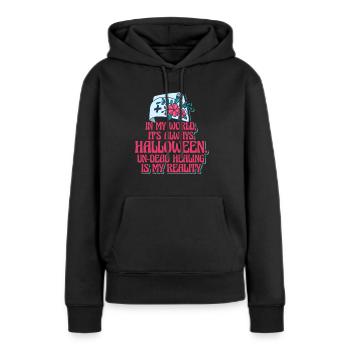 Infirmière Halloween Party Gag - Sweat à capuche Premium bio Femme - noir - Devant - Julia (174cm)