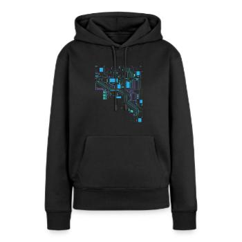 Informatique Informatique Informatique Hacker - Sweat à capuche Premium bio Femme - noir - Devant - Julia (174cm)