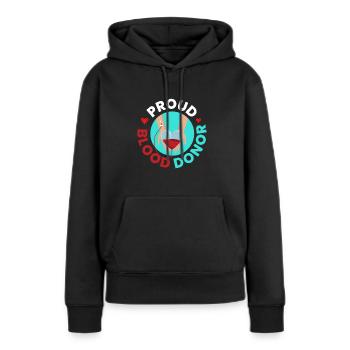 Proud Blood Donor Blutspenden Blut - Frauen Premium Bio Hoodie - Schwarz - Vorne - Julia (174cm)