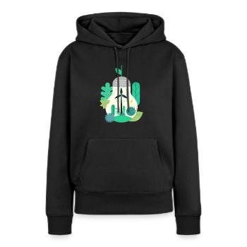 Ampoule Éolienne Énergie éolienne Énergie éolienne - Sweat à capuche Premium bio Femme - noir - Devant - Julia (174cm)