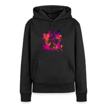 Pegasus Einhorn Kinder Pferd - Frauen Premium Bio Hoodie - Schwarz - Vorne - Julia (174cm)