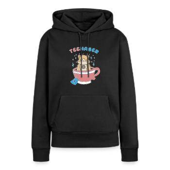 TeeNager Tea Hamster Adolescent Rongeur - Sweat à capuche Premium bio Femme - noir - Devant - Julia (174cm)