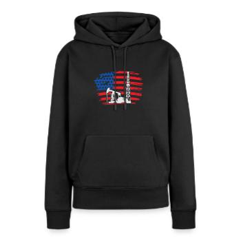 Drilling rig America Oil Drilling Rig - Sweat à capuche Premium bio Femme - noir - Devant - Julia (174cm)