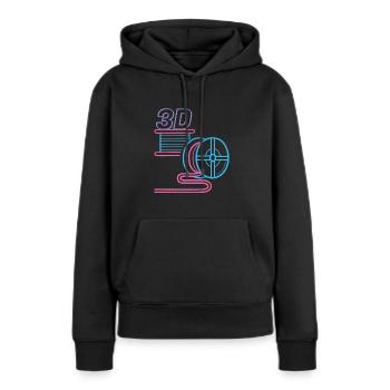 Filament 3D PLA Imprimante 3D d’impression 3D - Sweat à capuche Premium bio Femme - noir - Devant - Julia (174cm)