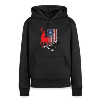 Chasseur d’arbalète américain Armbrust - Sweat à capuche Premium bio Femme - noir - Devant - Julia (174cm)