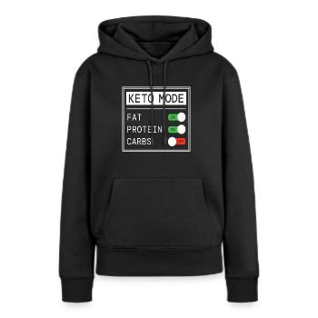 Keto Mode Gesundes Essen - Frauen Premium Bio Hoodie - Schwarz - Vorne - Julia (174cm)