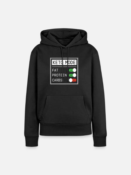 Keto Mode Gesundes Essen - Frauen Premium Bio Hoodie - Schwarz