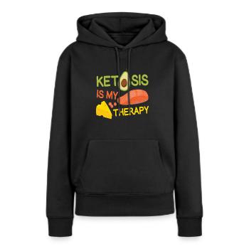 Ketosis Is My Therapy Gesundes Essen - Frauen Premium Bio Hoodie - Schwarz - Vorne - Julia (174cm)