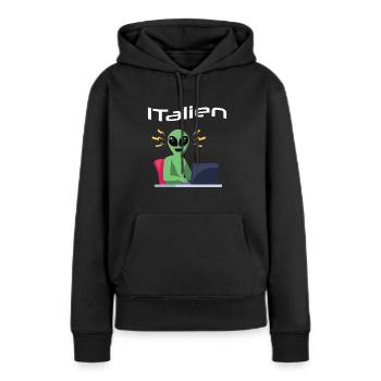 ITalien Alien Informatiker Hacker Coder - Sweat à capuche Premium bio Femme - noir - Devant - Julia (174cm)