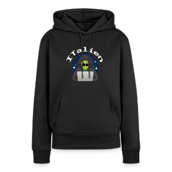 ITalien Alien Informatiker Hacker Coder - Sweat à capuche Premium bio Femme - noir - Devant - Julia (174cm)