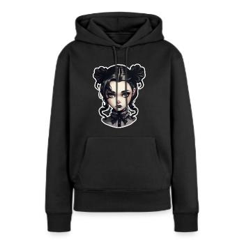 Goth Girl Gothic Süß Vampir Mystisch - Frauen Premium Bio Hoodie - Schwarz - Vorne - Julia (174cm)