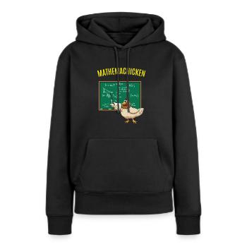 Math Math Math Poulet Math - Sweat à capuche Premium bio Femme - noir - Devant - Julia (174cm)