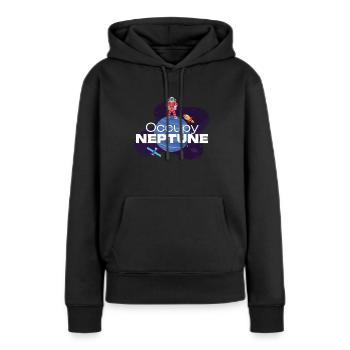 Neptun Occupy Planet Weltall - Frauen Premium Bio Hoodie - Schwarz - Vorne - Julia (174cm)