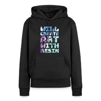 Créez de l’art avec de la résine époxy - Sweat à capuche Premium bio Femme - noir - Devant - Julia (174cm)
