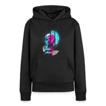 Aphrodite Raver Festival EDM Musique Rave - Sweat à capuche Premium bio Femme - noir - Devant - Julia (174cm)