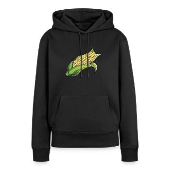 Maiskolben Mais - Frauen Premium Bio Hoodie - Schwarz - Vorne - Julia (174cm)