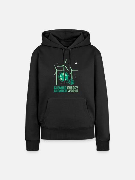 Windpower Cleaner Energy Windenergie - Frauen Premium Bio Hoodie - Schwarz